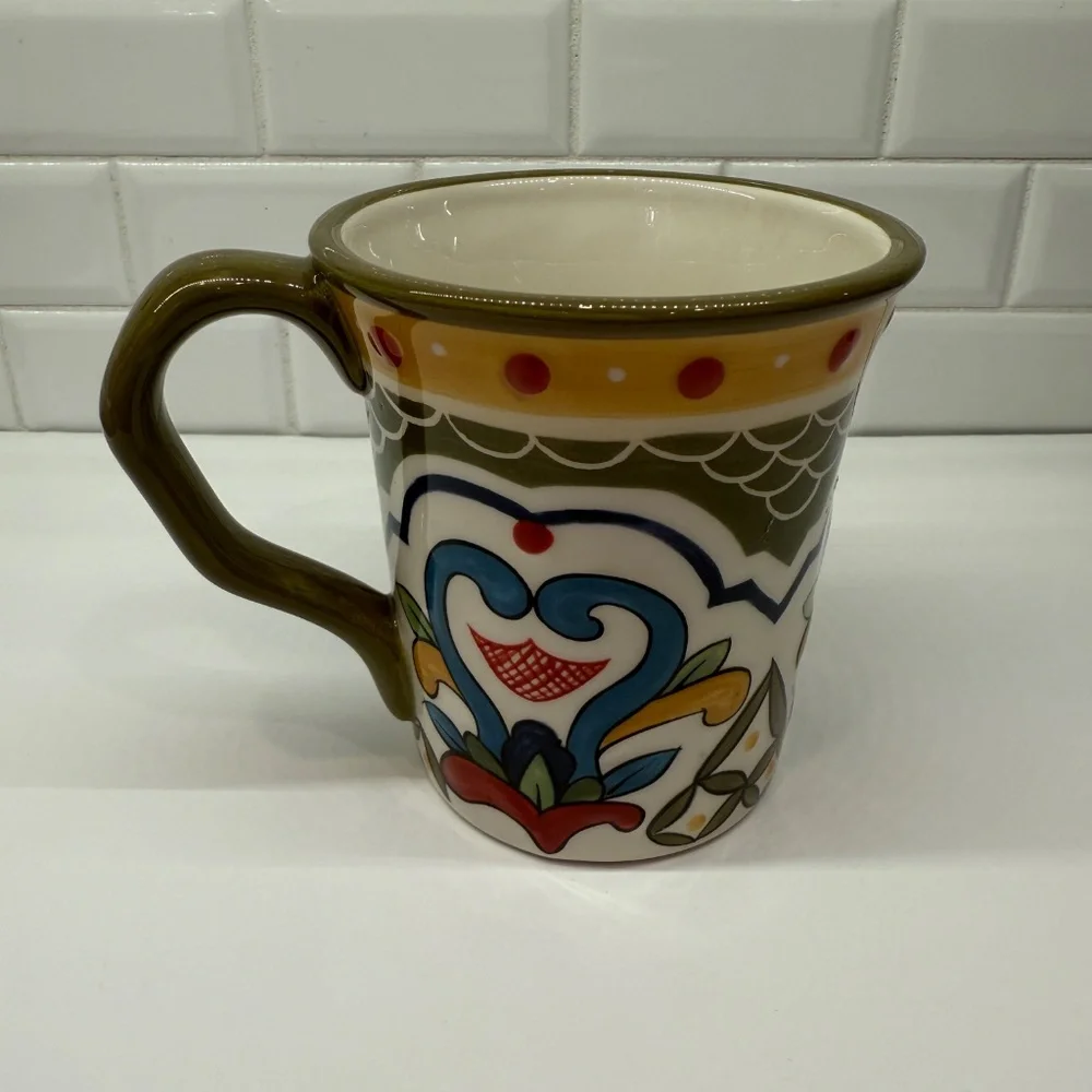 Pier One Imports Mug Reyanna Hand Painted Earthenware Dishwasher Safe